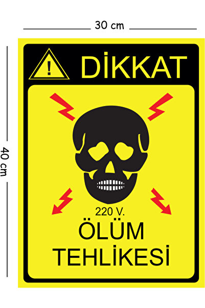 Mayeka لافتة تحذير معدنية من Metal Attention 220 V Danger Danger 30x40 سم A3 ...