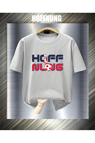 HOFFNUNG Unisex Short Sleeve Round Neck Footballplayer Printed Solid Color Ts...