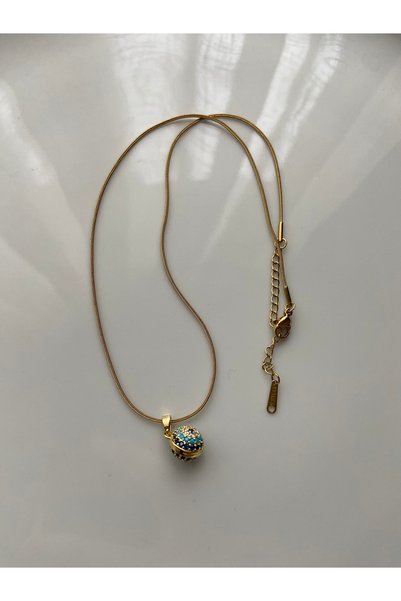 Anetta Jewelry Women's Gold Color Evil Eye Beaded Steel Tarnish Resistant Necklace