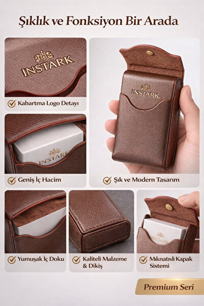 instark touch Slim & Touch Uyumlu Deri Kaplama Taşıma Kutusu – Şık, Dayanıklı ve Kompakt Tasarım (Renk Kahve)