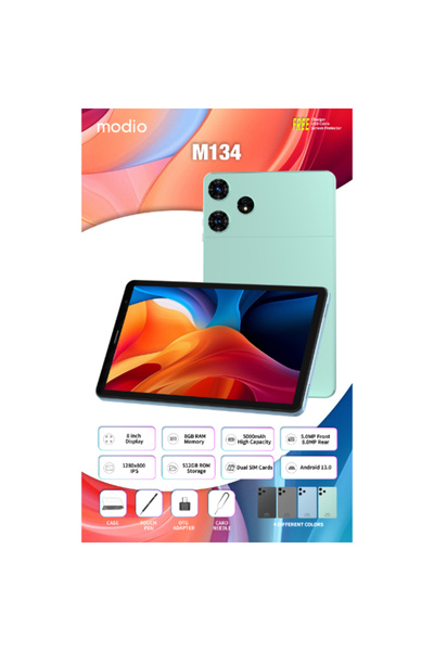 Modio M134 Tablet 2 SIM 5G + Wifi 8GB RAM / 512GB Memory 8 Inches