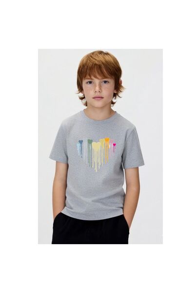 playwear Tricou unisex pentru copii, 100% bumbac, cu imprimeu Heart Inside He...