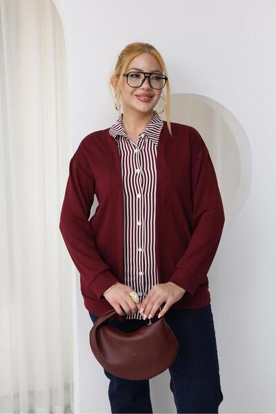 Siyezen Πουκάμισο μεγάλου μεγέθους με λεπτομέρεια ζακέτας