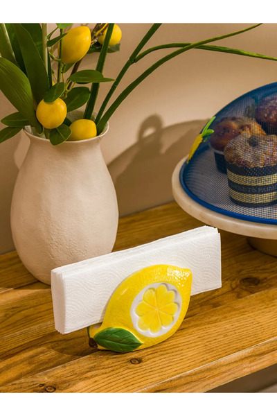LC Waikiki Lcw Home Mixed Lemon Figured Ceramic Napkin Holder