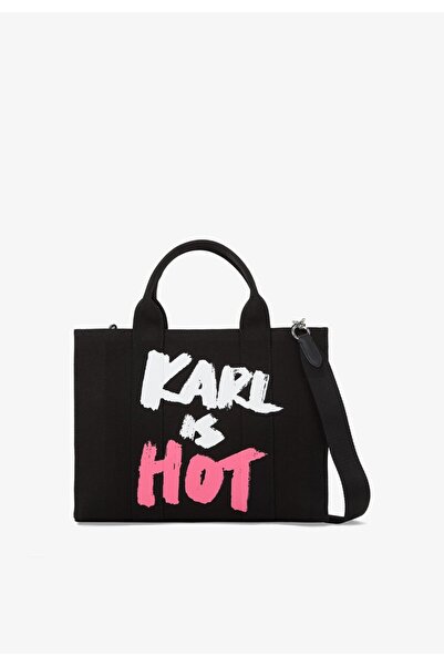 Karl Lagerfeld KARL IS HOT SQUARE MEDIUM - Canvas Bag - black