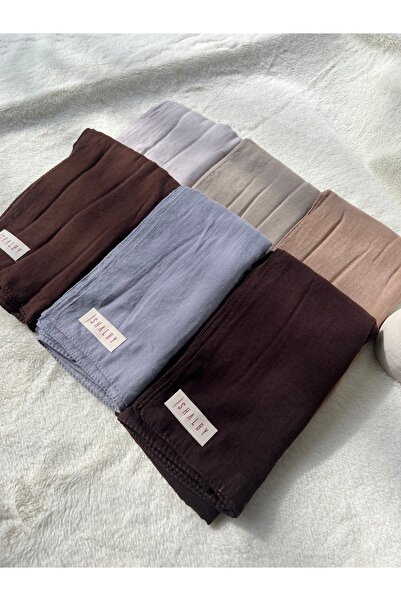 shalby Women's Hijab Plain Cotton Crash Shawl Set of 6