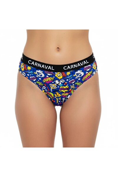 CANMODA Retro Text Patterned Colorful Premium Women's Brazilian Panties 95% C...