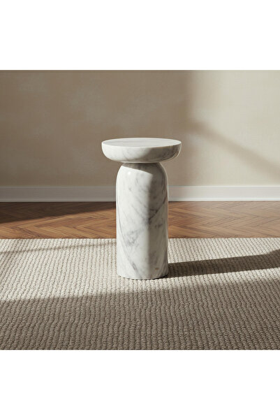 Home Box Vendra Vinson Geniune Marble Top Accent Table