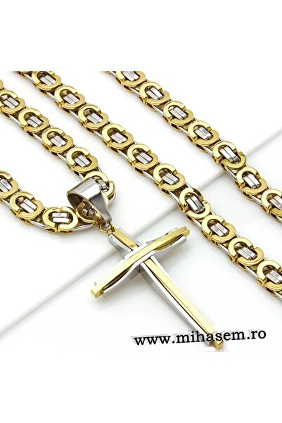 Mihasem Plated stainless steel chain and medallion for men