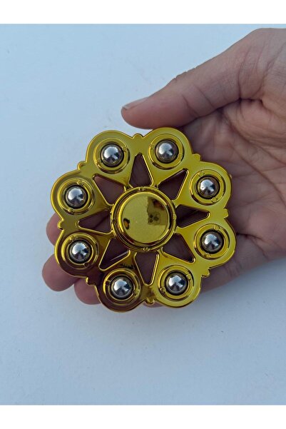 CUFFCUFFTOYS metal stres çarkı metal renklerde uzun dönen 9x9 cm MODEL: YAPRAK