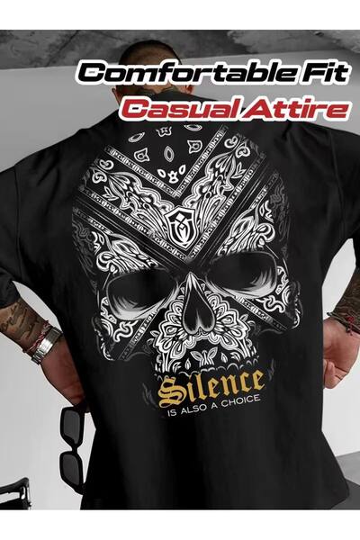 CLASSY.MODA Μαύρο Unisex Oversize T-shirt με στάμπα, Ανδρικό Γυναικείο, Άνετη...