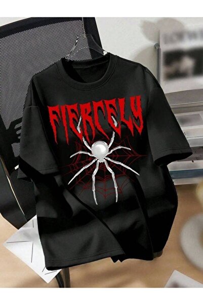 CLASSY.MODA Μαύρο Unisex Oversize T-shirt με στάμπα, Ανδρικό Γυναικείο, Άνετη...