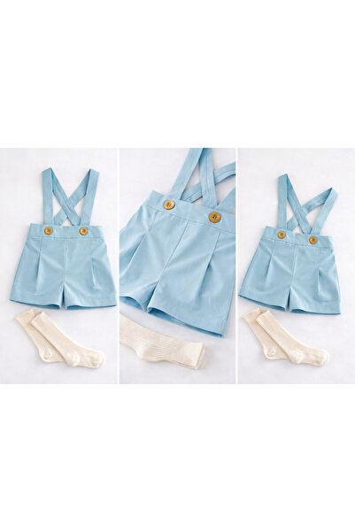 il mio bambino Erkek Bebek mavi Askılı Şort & Çorap Takım – Yazlık Şık Bebek ...