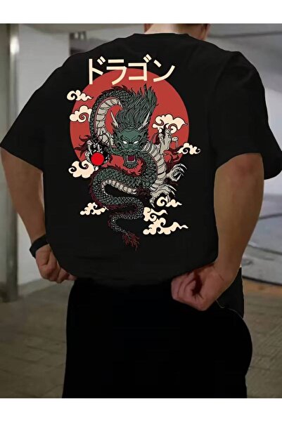 CLASSY.MODA Μαύρο Unisex Oversize T-shirt με στάμπα, Ανδρικό Γυναικείο, Άνετη...