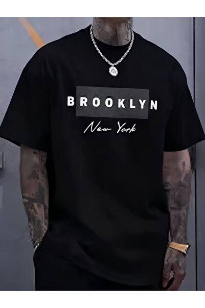 CLASSY.MODA Μαύρο Unisex Oversize T-shirt με στάμπα, Ανδρικό Γυναικείο, Άνετη...