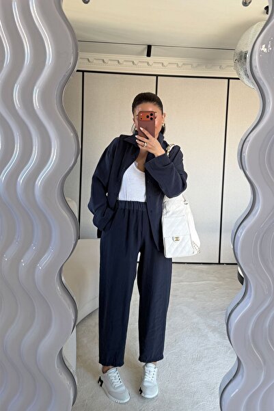 Özge Özgenç Yıkamalı Gömlek Pantolon Takım