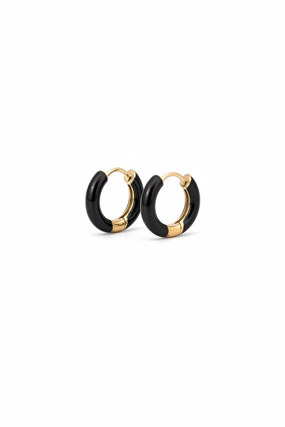 LYRA Bags & Accessories Lyra Women's Earrings Black Mini Hoop Earrings Gold D...
