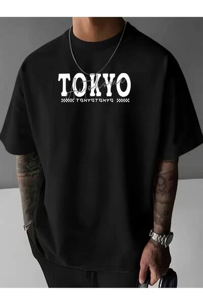 CLASSY.MODA Μαύρο Unisex Oversize T-shirt με στάμπα, Ανδρικό Γυναικείο, Άνετη...