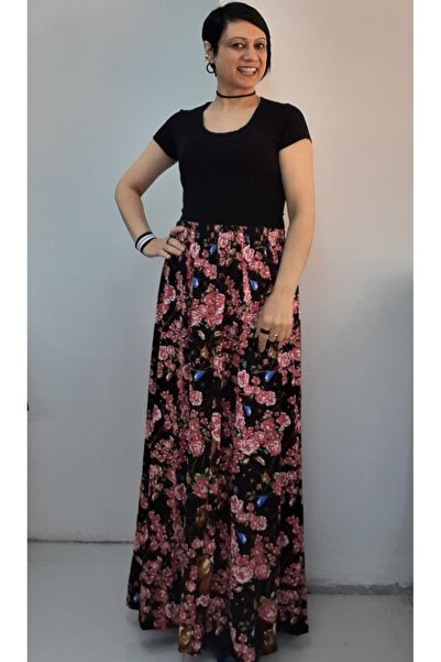 Mertcan Butik Black Floral Squirrel Bird Patterned 6-Piece Summer Combed Visc...