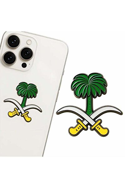 no markte ملصق هاتف ثلاثي الأبعاد، سيف النخيل المعدني - جودة ممتازة، شعار الم...