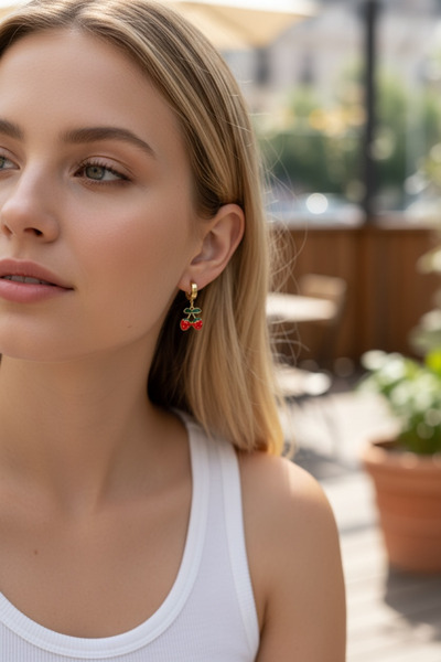 LYRA Bags & Accessories Lyra Women's Earrings Strawberry Figured Dangle Styli...