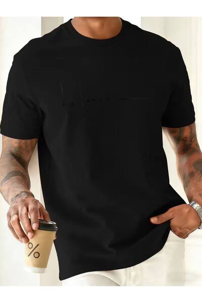 CLASSY.MODA Μαύρο Unisex Oversize T-shirt με στάμπα, Ανδρικό Γυναικείο, Άνετη...