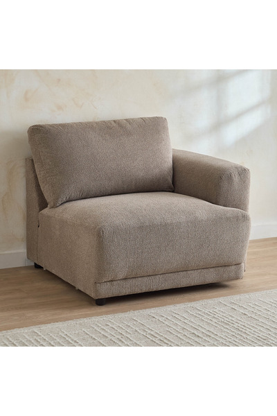 Home Box كرسي بذراعين من قماش فليكسا - بني