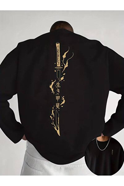 CLASSY.MODA Μαύρο Unisex Oversize T-shirt με στάμπα, Ανδρικό Γυναικείο, Άνετη...