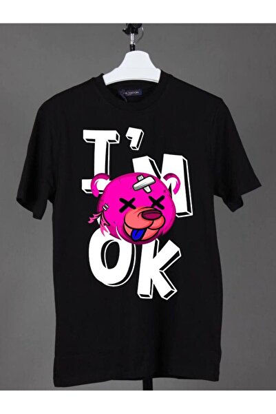 CLASSY.MODA Μαύρο Unisex Oversize T-shirt με στάμπα, Ανδρικό Γυναικείο, Άνετη...