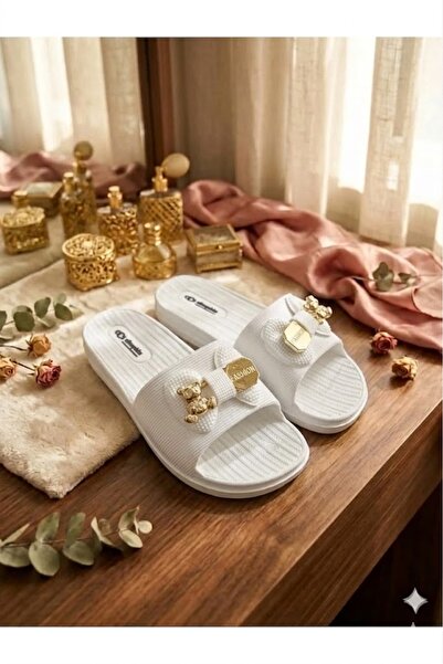 Behtah Kundura Fiyonklu Ayıcık cu model cu cataramă Papuci de casă cu talpă a...