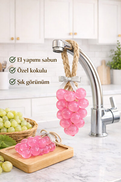 KEA Üzüm Sabun 11 cm El Yapımı Dekoratif Sabun Özel Kokulu Askılı Sabun