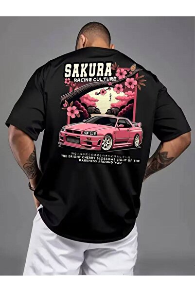 CLASSY.MODA Μαύρο Unisex Oversize T-shirt με στάμπα, Ανδρικό Γυναικείο, Άνετη...