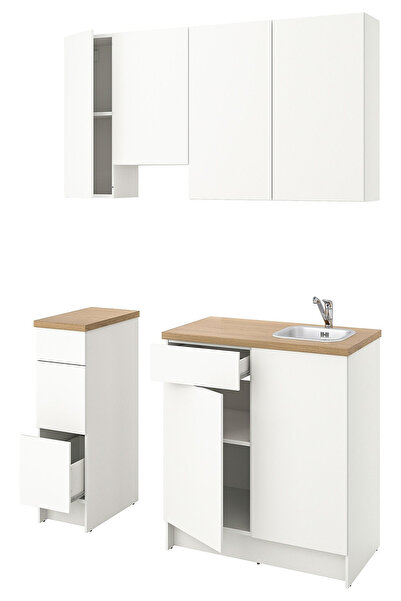 IKEA Beyaz Pratik Mutfak Dolabı 220x61x220 cm