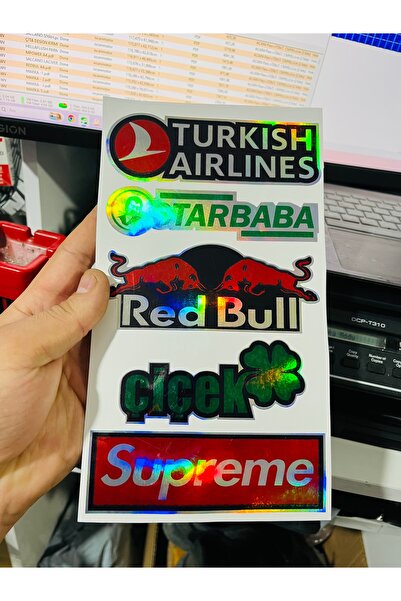 İŞCAN MOTOR Hologram Karışık Sticker Set Motorsiklet, Araba Çok Amaçlı Sticke...