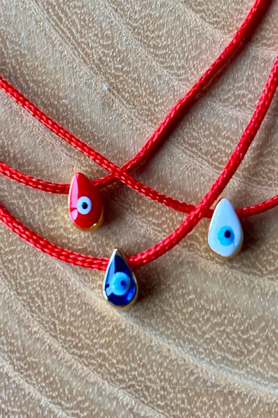 Shepidi 3-Piece Evil Eye Bead Red String Anklet