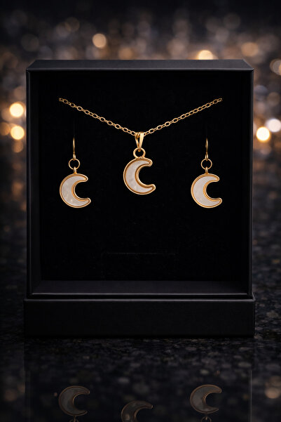 Selvica Shine Like Moonlight Minimal Moon Necklace & Earring Set |   Stylish ...