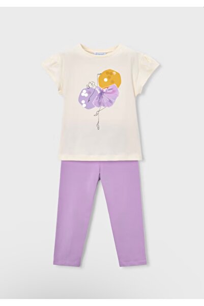 MAYORAL Li̇mi̇ Girl's Soft Flexible T-Shirt Tights 2-Piece Set