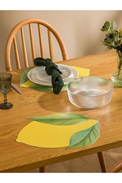 LC Waikiki Αμερικάνικο σετ σερβιρίσματος με φιγούρα λεμονιού, 2 τεμάχια, 38 ε...