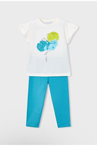 MAYORAL Li̇mi̇ Girl's Soft Flexible T-Shirt Tights 2-Piece Set