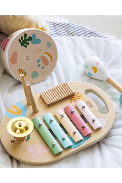 ETERNAL SUNSHINE Ahşap Iris İlk Müzik Setim - Piyano, Marakas ve Davul