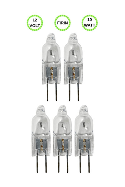 Avarson (5 Adet) Ledvance 12Volt 10W Sarı Işık G4 Duylu (İğne Bacak) Fırın Am...