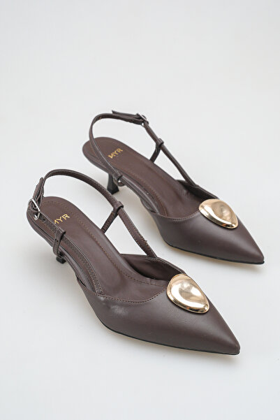 meyra'nın ayakkabıları Women's Buckle Open Back Short Pointed Heeled Shoes Bi...