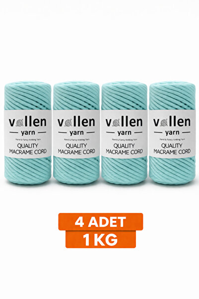 vollen yarn Taranan Makrome İpi 3mm Pamuk Makrame İpi 4’lü 1 KG Set Tarama Uy...