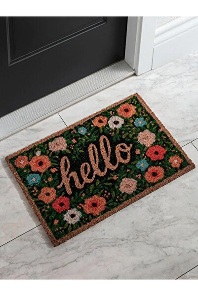 LC Waikiki Μικτό χαλάκι εισόδου με στάμπα Hello Text 40x60 εκ. (S6)