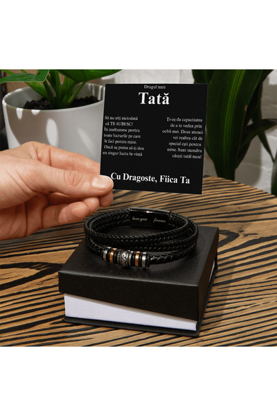 Bijuri Dear Dad - Braided Leather Bracelet