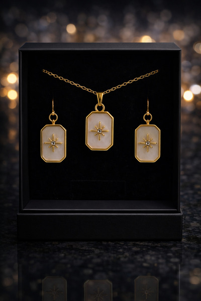 Selvica The Simplest Form of Elegance ✨   Minimal Star Necklace & Earring Set...