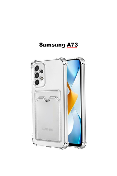 bewn Samsung A73 Compatible Card Holder Wallet Transparent Edge Protected Cor...