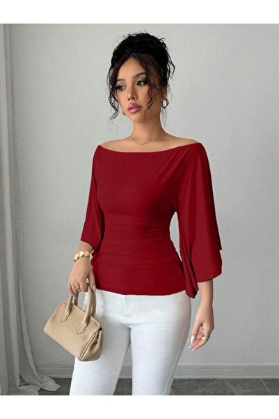 MOONBULL Women's Wide-Sleeve Detailed Blouse