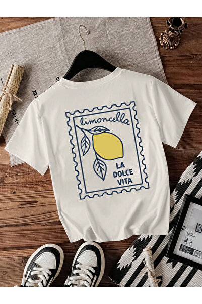 Let's Wear تيشيرت ليمونسيللا مطبوع عليه نصًا فاخرًا للرجال