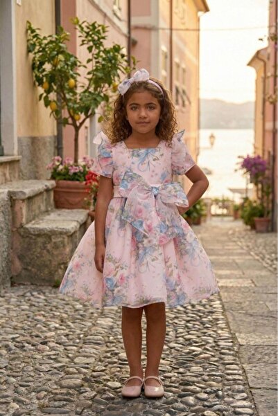 Pamina Powder Girls Floral Organza Dress & Headband 3-7 AGE 36200PR